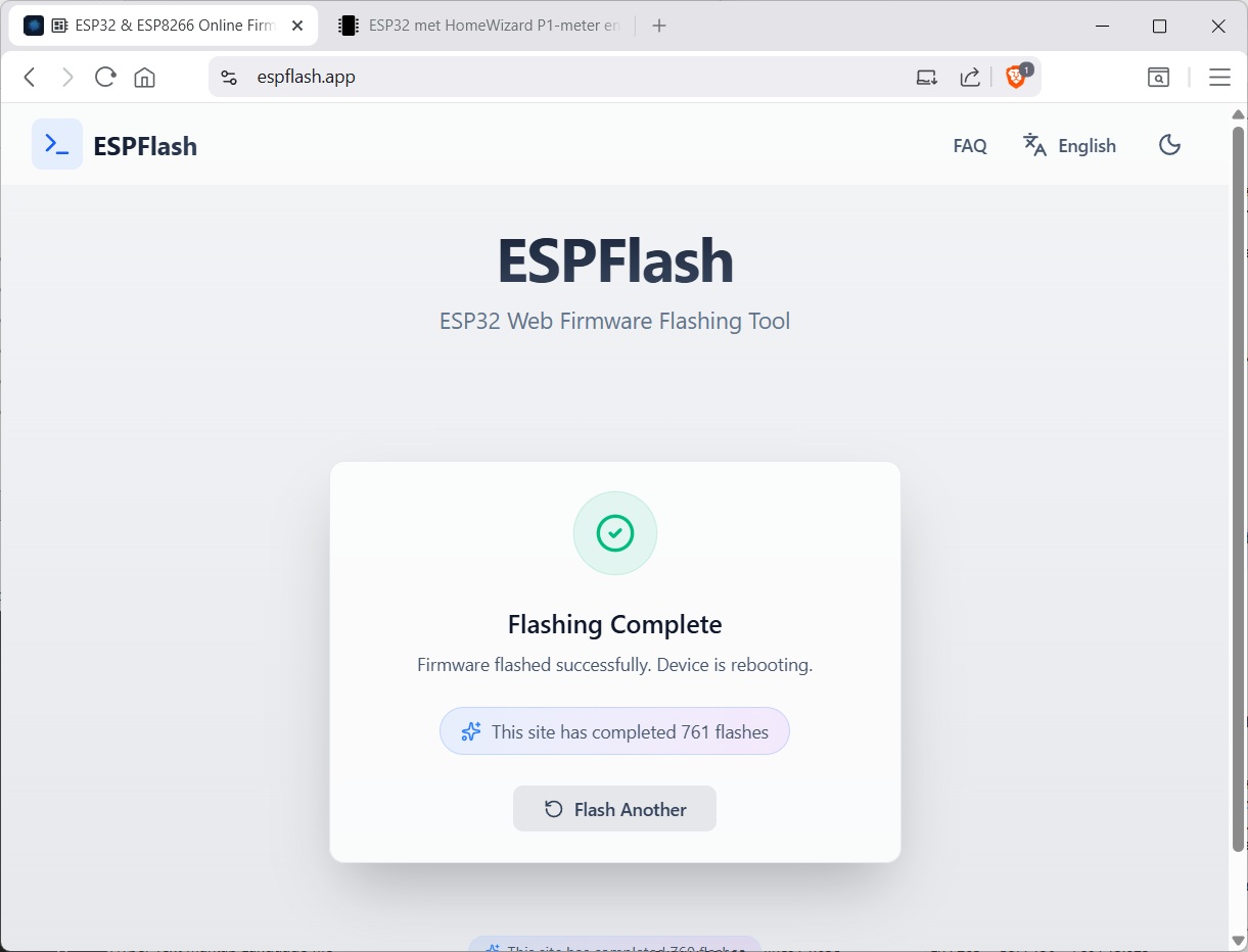 Flash gelukt